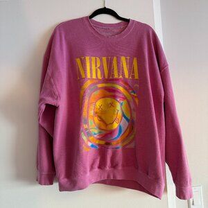 Nirvana Smile Overdyed Sweatshirt Size L/XL